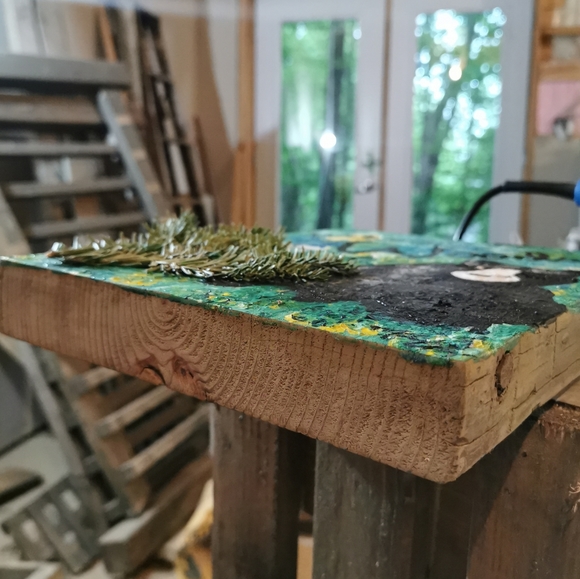 Acrylic Painting Welcome to the Woods art on wood - Picture 7 of 11